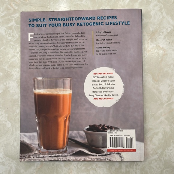 BOOK The Easy 5- Ingredient Ketogenic Diet Cookbook by Jen Fisch GREAT CONDITION - Picture 2 of 9